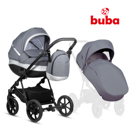 BUBA  ZAZA2 2в1 бебешка количка 021 Dark Grey