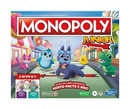 Hasbro - Детска настолна игра МОНОПОЛИ Junior 2  в 1