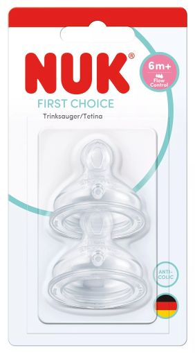 NUK FIRST CHOICE+ биберон храна силикон 2 бр. 6+flow control