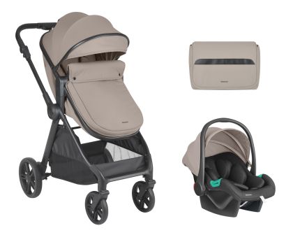 Kikka Boo Бебешка количка 3 в 1 Eloe Dark Beige