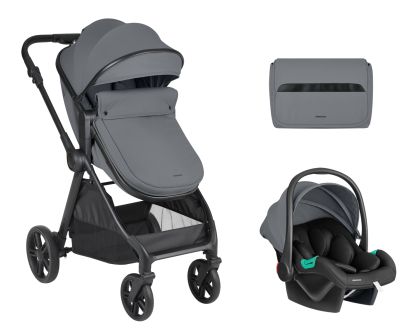 Kikka Boo Бебешка количка 3 в 1 Eloe Dark Grey