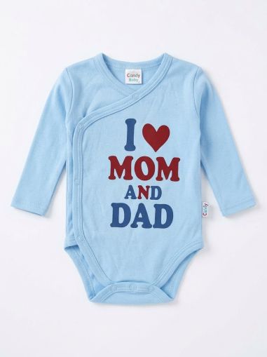 Candy baby -Боди за новородено I ❤ MOM AND DAD