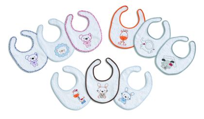 Interbaby - Комплект лигавници с велкро лепенка 6 бр. *Животни*