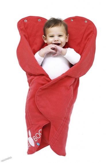 WallaBoo - Бебешко одеяло за повиване Wrap Fleur - Poppy Red