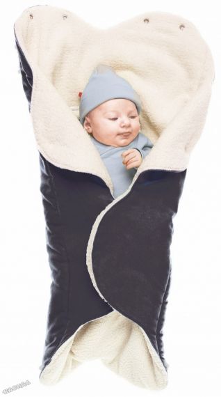WallaBoo - Бебешко одеяло с топла подплата Wrap Nore Baby Black