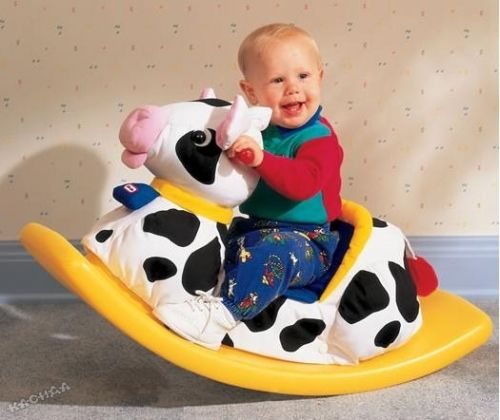 Little Tikes - Детска люлка 2 в 1 Rock`n Scoot Cow