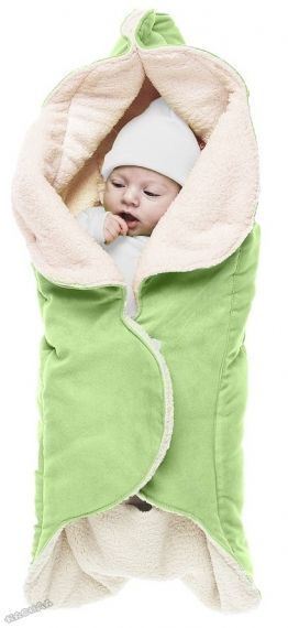 WallaBoo - Бебешко одеяло с топла подплата Wrap Nore Lime Green