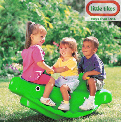 Little Tikes - Детска люлка за две деца Classic Whale Teeter Totter Green