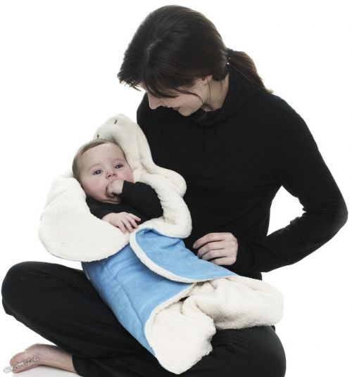 WallaBoo - Бебешко одеяло с топла подплата Wrap Nore Soft Blue