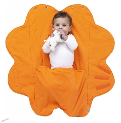 WallaBoo - Бебешко одеяло за повиване Wrap Fleur - Sun Orange