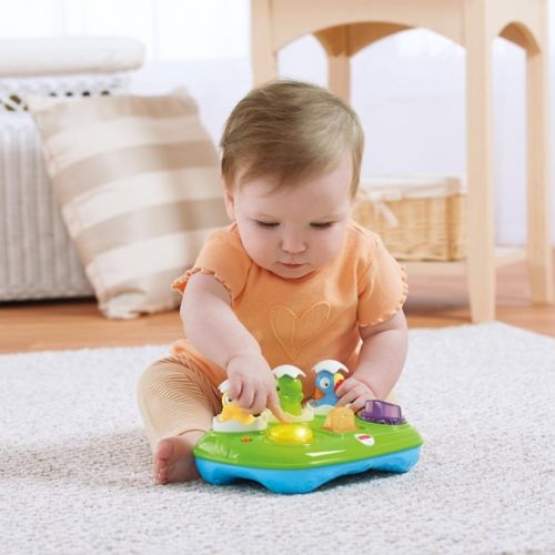 Fisher Price - Бебешка музикална играчка Musical Pop-Up Eggs