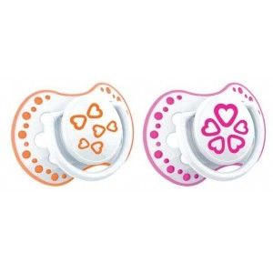 LOVI - Силиконова залъгалка 6м+  2 бр. - момиче
