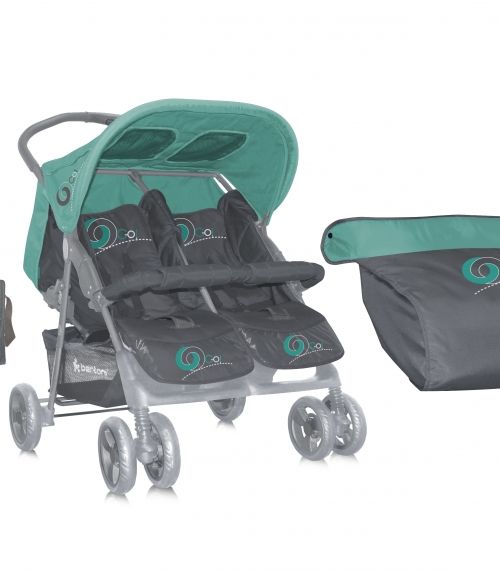 Бебешка количка за близнаци Bertoni TWIN Blue&Grey Kids 2014