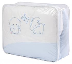 Бебешки спален комплект BabyHit *Сини Слончета* 8 части 60x120 см