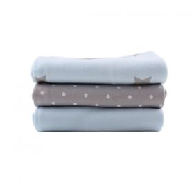 Памучни бебешки пелени Minene Jersey Cotton 3 бр. Синьо+звезди