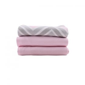Памучни бебешки пелени Minene Jersey Cotton 3 бр. Зиг-Заг Розово