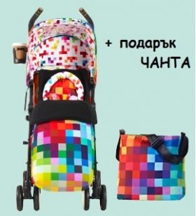 Комбинирана бебешка количка Cosatto SUPA Pixelate + подарък чанта