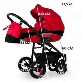 Комбинирана бебешка количка Adbor NEMO Len 3в1 цвят Червен