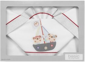 Interbaby - Бебешки спален комплект от 3 части за количка *Little Pirates*
