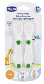 Chicco - Комплект прибори за хранене 12м +