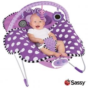 Музикален шезлонг Sassy *Пеперудка* с вибрация и одеялце