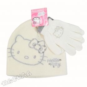 Комплект детска шапка и ръкавици Hello Kitty