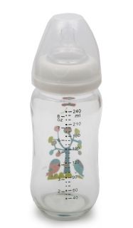 Cangaroo - Стъклено шише за хранене широко гърло 240 ml