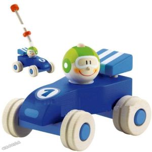 Sevi - Дървена играчка за бутане СПОРТНА КОЛА F1