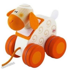 Sevi - Дървена играчка за дърпане Mini АГЪНЦЕ