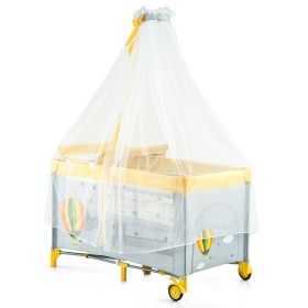 Сгъваема бебешка кошара Chipolino СЕЛЕНА 2016 Роза с балдахин