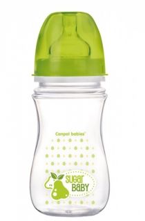 Canpol - Анти-колик шише с широко гърло Easy Start *Fruits* 240мл. - зелено