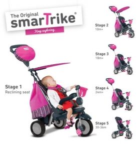 Детска триколка 5 в 1 Smart Trike Splash - Розова