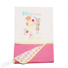 FSBaby - Бебешка памучна пелена *Mice Cream* 80х80см.