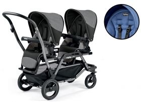 Peg Perego Бебешка количка за близнаци DUETTE Piroet Sportivo Blue