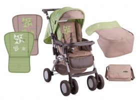 Комбинирана бебешка количка Bertoni Lorelli COMBI Green&Beige Zephyr 2016