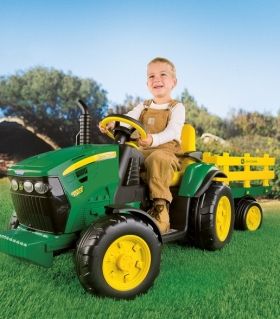 Детски акумулаторен трактор Peg Perego J. DEERE GROUND FORCE 12V с ремарке