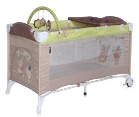 Сгъваема бебешка кошара Bertoni Lorelli ARENA 2+ Нива Beige&Green Bears 2016