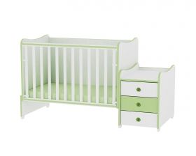 Детско дървено легло-люлка MAXI Plus Bertoni Lorelli Бяло/Виолетово