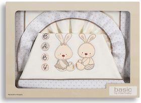 Interbaby - Спален комплект от 3 части *Две зайчета* за кошара 60/120см