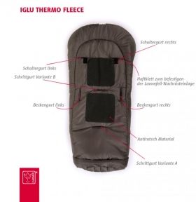 Универсално чувалче за бебешка количка с термовълна KAISER Iglu Black/Light Grey