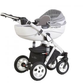 Бебешка комбинирана количка 2в1 DIZAIN BABY Naomi Plus - Сива еко кожа