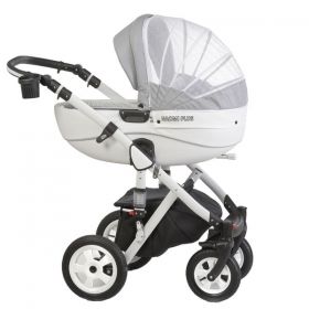 Бебешка комбинирана количка 2в1 DIZAIN BABY Naomi Plus - Сива еко кожа