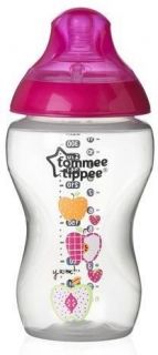 TOMMEE TIPPEE Шише за хранене EASI VENT 340 ml. 3м+ РОЗОВ