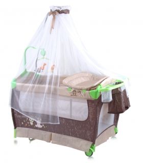 Сгъваема бебешка кошара с аксесоари Bertoni Lorelli Sleep`n Dream Beige Buddies 2017