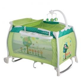 Сгъваема бебешка кошара Bertoni Lorelli iLOUNGE Green Garden 2017
