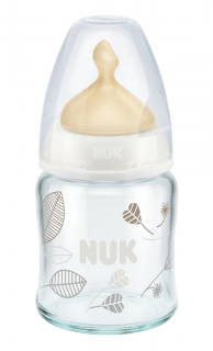 NUK FC стъклено шише 120мл с каучуков биберон - микс