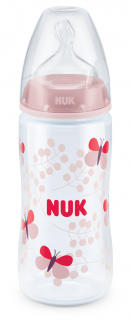 NUK FC РР шише 300мл със силиконов биберон - Розово 