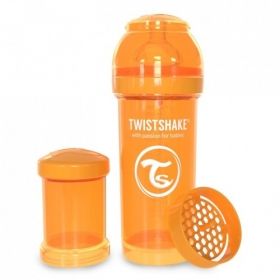 Twistshake Anti-colic бебешко шише 260мл Оранжево