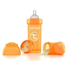 Twistshake Anti-colic бебешко шише 260мл Оранжево