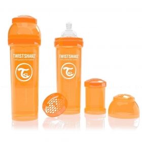 Twistshake Anti-colic бебешко шише 330мл Оранжево